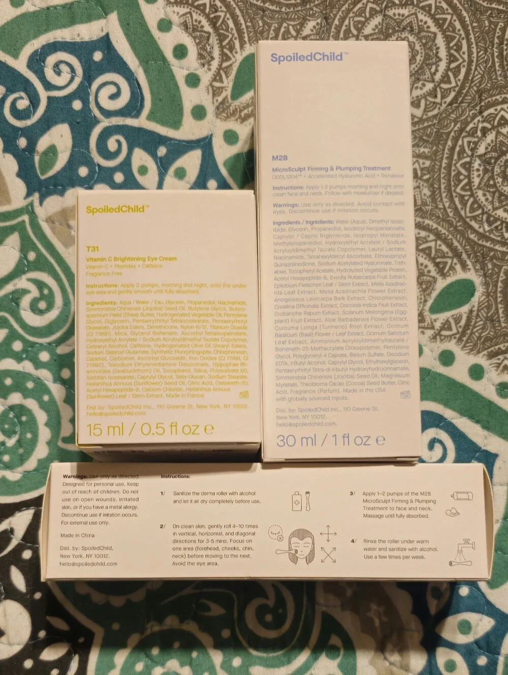Spoiled Child T31 Eye Cream,M28 Microsculpt & Derma Roller NWT